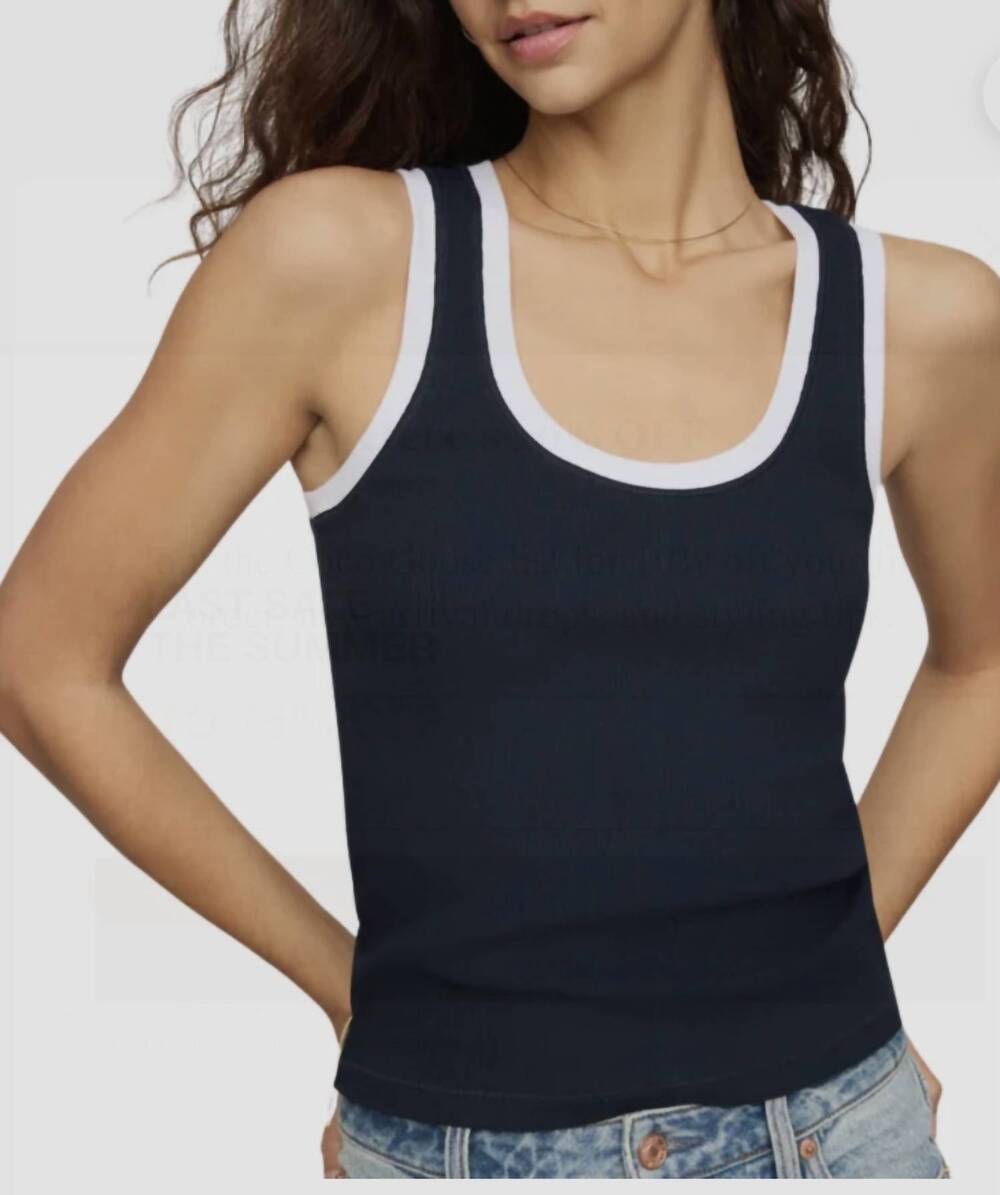 NEW Z SUPPLY sirena colorblocked rib tank in eclipse